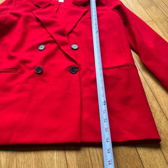 Anthropologie Maeve size 10 Red Oversized Double Breasted Blazer Jacket - Picture 10 of 16